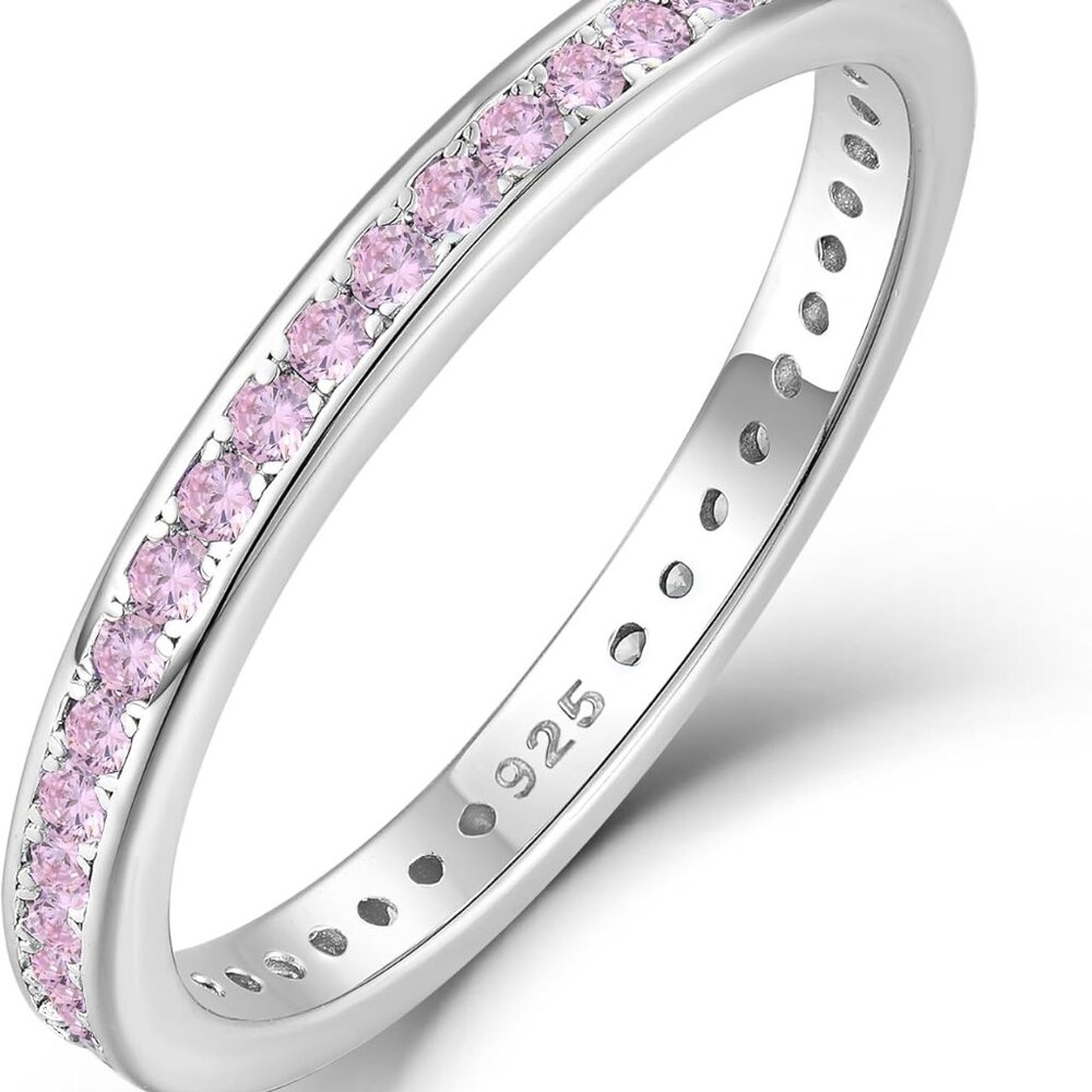 Women's Birthstone Stackable Ring - 925 Sterling … - image 1